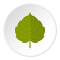 Green alder leaf icon circle