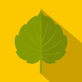 Green alder leaf icon, flat style