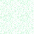 Green alga seamless pattern with natural watercolor illustrations of seaweed on the paper.