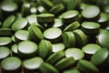 Green algae pills Royalty Free Stock Photo