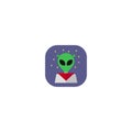Green alien. Alien Icon. UFO. Vector illustration. EPS 10. Royalty Free Stock Photo