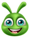 Green Alien Cute Emoticon Martian Face Cartoon