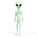 Green alien, extraterrestrial - 3D rendering