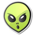 Green alien face emoji sticker