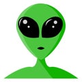 Green alien face with large black eyes. Martian portrait isolated in white background Extraterrestrial Extraterrestrial humanoid Royalty Free Stock Photo