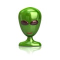 Green alien icon 3d illustration