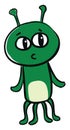 Green alien, illustration, vector Royalty Free Stock Photo