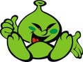 Green alien smile monster