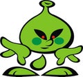 Green alien smile monster