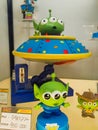 The green alien from the Toy Story movie action figure is on store display