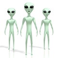 Green aliens, extraterrestrials - 3D rendering