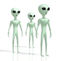 Green aliens, extraterrestrials - 3D rendering