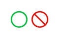 Green allowed and red forbidden signs icon. Vector illustration design