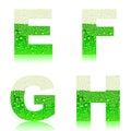 Green alphabet EFGH