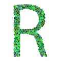 Alphabet letter. letter R. GREEN alphabet logo. Font style - vector illustration. Royalty Free Stock Photo