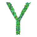 Alphabet letter. letter Y. GREEN alphabet logo. Font style - vector illustration. Royalty Free Stock Photo