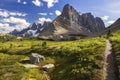 Green Alpine Meadows Mountain Landscape Great Summertime Hiking Trail Canadian Rockies Kootenay National Park