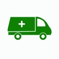 Green ambulance vector illustration