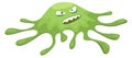 Green ameba character. Cartoon angry monster mascot