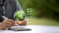 Green analytics dashboard for ESG and environmental tracking Royalty Free Stock Photo
