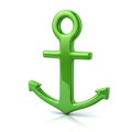 Green anchor icon 3d illustration