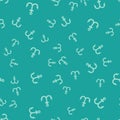 Green Anchor icon isolated seamless pattern on green background. Vector Illustration. Royalty Free Stock Photo