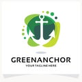 Green Anchor Logo Design Template Inspiration