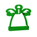 Green Angel icon isolated on transparent background. Merry Christmas and Happy New Year.