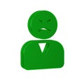 Green Angry customer icon isolated on transparent background.