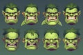 Green angry orc icon. Generate Ai