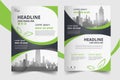 Green annual report brochure flyer design template. set