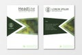 Green annual report business brochure flyer design template vector.