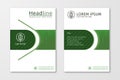 Green annual report business brochure flyer design template vector.