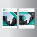 Green annual report Leaflet Brochure Flyer template design, book cover layout design, Abstract blue presentation templates Royalty Free Stock Photo