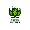 green anther flower nature logo concept design illustration