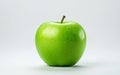 Green Apple Against Transparent Backdrop -Generative Ai