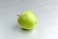 Green Apple on Alumunium Background Royalty Free Stock Photo