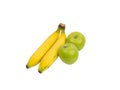 Green Apple and Banana Healthy Fruits Royalty Free Stock Photo