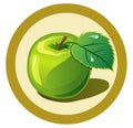 Green apple in the circle Royalty Free Stock Photo