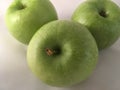 Green apple closeup on white background