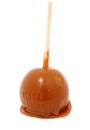 Green Apple covered in caramel, clipping path