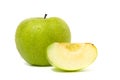 Green apple dew drops Royalty Free Stock Photo