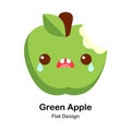 Green Apple Flat Icon Royalty Free Stock Photo