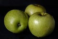 Green apple, isolated on black background Royalty Free Stock Photo