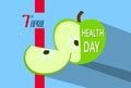 Green Apple Friut World Health Day Flat