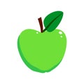 Green apple fruit vector illustration isolated on background Royalty Free Stock Photo