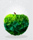 Green apple geometric shape.