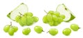 Green apple and grapes set isolated on white background Royalty Free Stock Photo