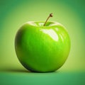 Green apple Grenny Smith isolated on green background Royalty Free Stock Photo