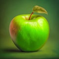 Green apple Grenny Smith isolated on green background Royalty Free Stock Photo